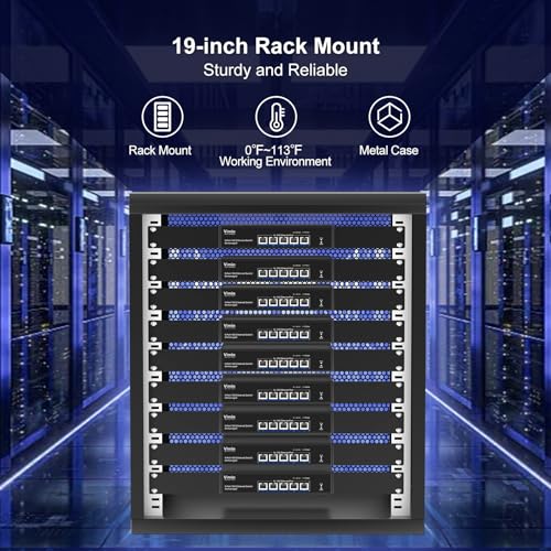 VIMIN 10G 5 Port Unmanaged Ethernet Switch, 10Gbe Network Switch Supports 100M/1000M/2.5G/5G/10G Automatic Speed Negotiation, for 100Gbps Capacity