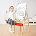 TOP BRIGHT Wooden Art Easel for Kids Art Table with Storage, Easel Desk for Toddler Adjustable