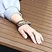 Wrap Bead Tribal Leather Woven Stretch Bracelet - 2 Pcs Boho Hemp Linen String Bracelet for Men Women Girls …