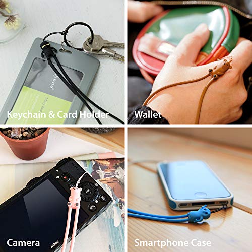 Multi-Purpose Hand Wrist Strap with Cute Cartoon Phone Charm Elastic Silicone Lanyard Bracelet for Cell Phone iPhone Case ID Holder Name Badge Keys Keychain USB Flash Drive - White Tiger - Thumbnail 4