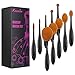 KEDSUM 10 pcs Oval Toothbrush Makeup Brushes Set Foundation Powder Concealer BB cream Blush Contour Eyeliner Blending Brush, Professional Cosmetic Tool Set with Travel Bag