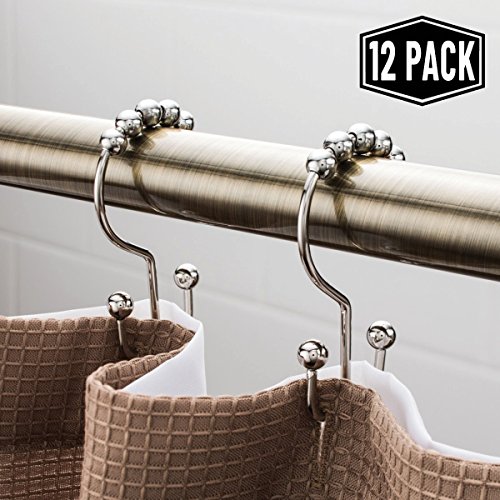 image for 2 Lb. Depot 2lbDepot Shower Curtain Rings Hooks - Polished Nickel Fini