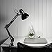 LE Swing Arm Desk Lamp, C-Clamp Table Lamp, Flexible Arm, Classic Architect Drawing Clamp-on Desk Lamp, Black Painted with Metal Clamp, UL Plug (Black - Metal Arm Joint) (Clamp)