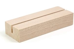 UNIQOOO 5 Pack 4" Wood Stands for Wedding Acrylic Sign, Wood Table Number Holders for 1/8 Thick Acrylic Sheets | Wedding Disp