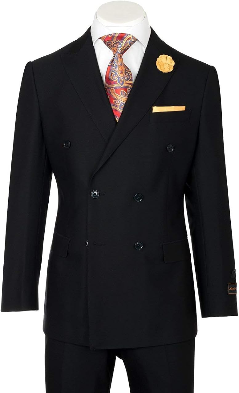 Tiglio Luxe Merlot, Black, Pure Wool Men’s Suit TIG1001 at Amazon Men’s