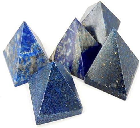 5 (FIVE) Lapis Lazuli Pyramid -- Pyramid Shaped Lapis Lazuli Stone - Reiki - Metaphysical - Crafting Rock Paradise Exclusive with Certificate of Authenticity (AM2B8-02)