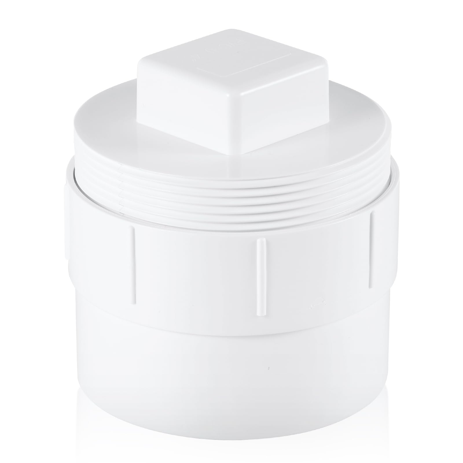 Photo 1 of 3in PVC Sewer Cleanout Adapter with Plug Pipe Fitting, Flush Sewer Cleanout Cap DWV Sewer Cleanout Cover for Drainage Piping System Garden Outdoor