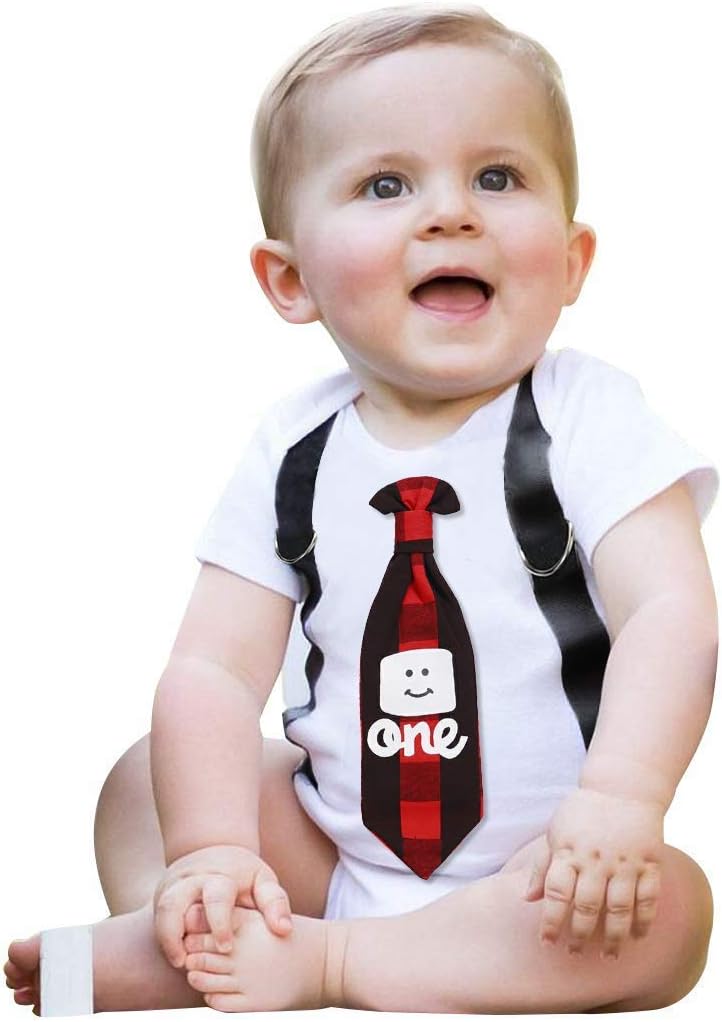 Birthday Outfit Newborn Baby Boys Wild One Long Sleeve Romper 1st Birthday Jumpsuit