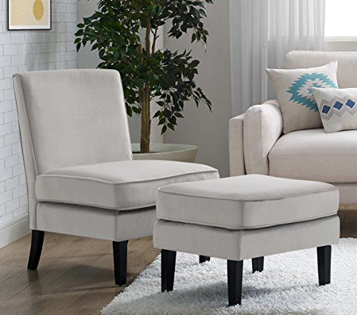 Elle Decor UPH10020A Elle DÃ©cor Olivia Ottoman, Accent Chair, Gray