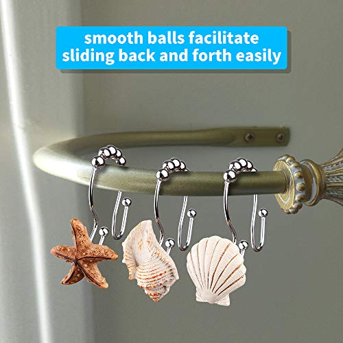 Seashell Decorative Shower Curtain Hooks 12PCS Rust Proof Stainless