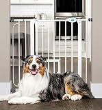Carlson Extra Wide Walk Through Pet Gate with Small Pet Door, Includes 4-Inch Extension Kit, Pressure Mount Kit and Wall Mount Kit