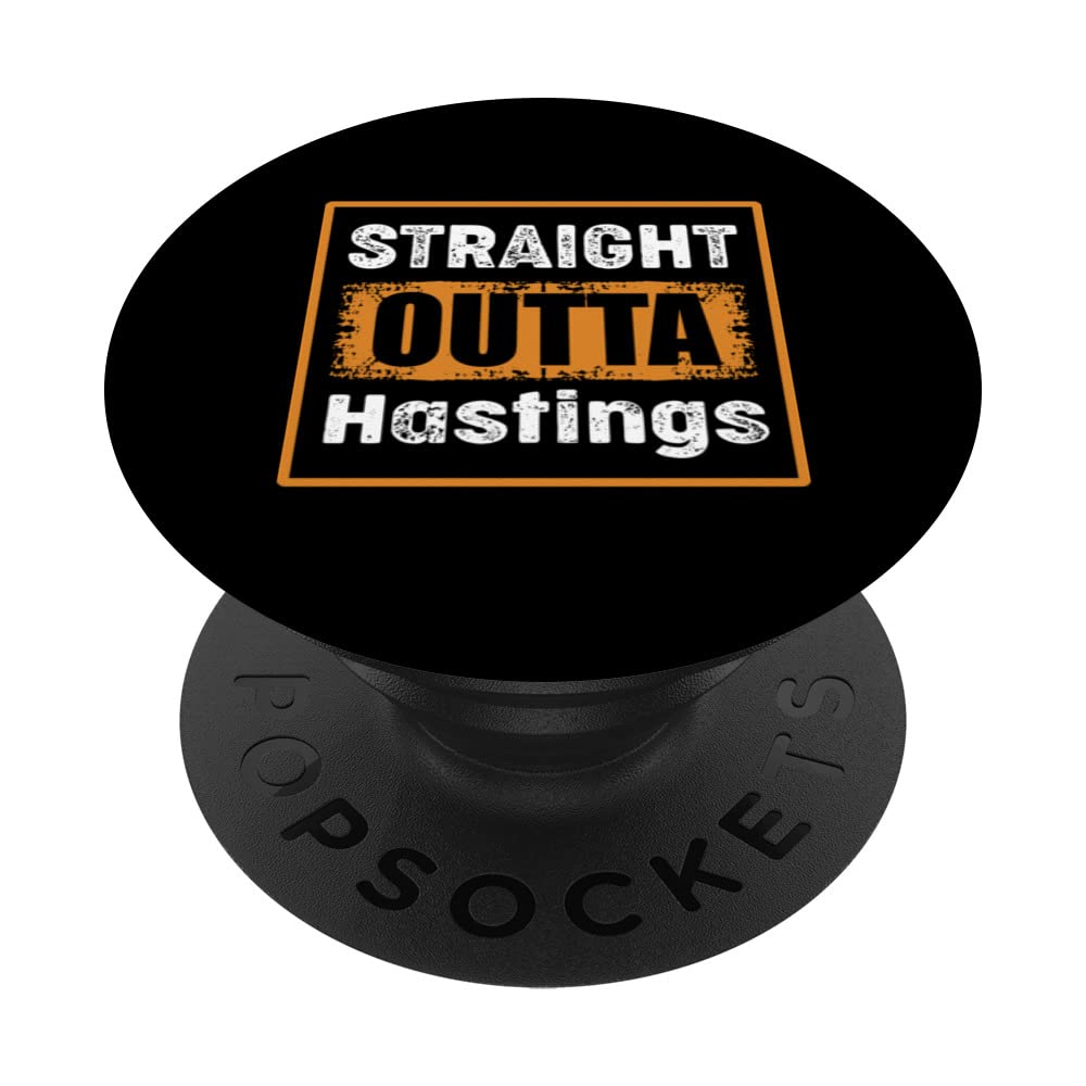 Straight Outta Hastings Nebraska USA Retro Distressed Humor PopSockets Swappable PopGrip