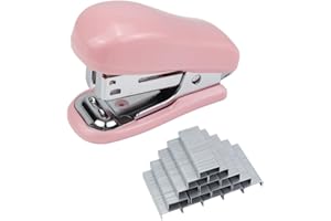 Aacehlh Mini Desktop Stapler Set,20 Sheet Capacity,Includes Built-in Staple Remover and 750PCS No.12 Staples,Small Cute Stapler for Office and School Supplies (Pink)