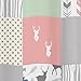 Sweet Jojo Designs Coral, Mint and Grey Woodsy Animal Polka Dot Arrow Girls Kids Bathroom Fabric Bath Shower Curtain