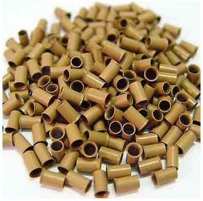500 PCS 3.5 mm Light Brown Color Copper Tubes Beads Locks Micro Rings for I Tipped Human Hair Extensions