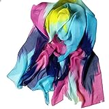 Datework Women Chinese Ink Style Wrap Lady Shawl Chiffon Scarf Scarves (Blue)