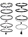 Outus 9 Pieces Black Lace Tattoo Choker and Velvet Necklace Choker with Pendant