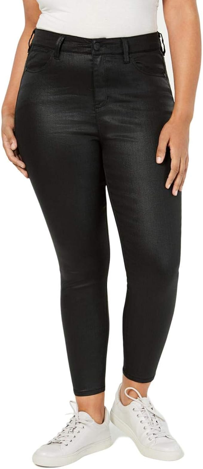 celebrity pink black coated skinny jeans