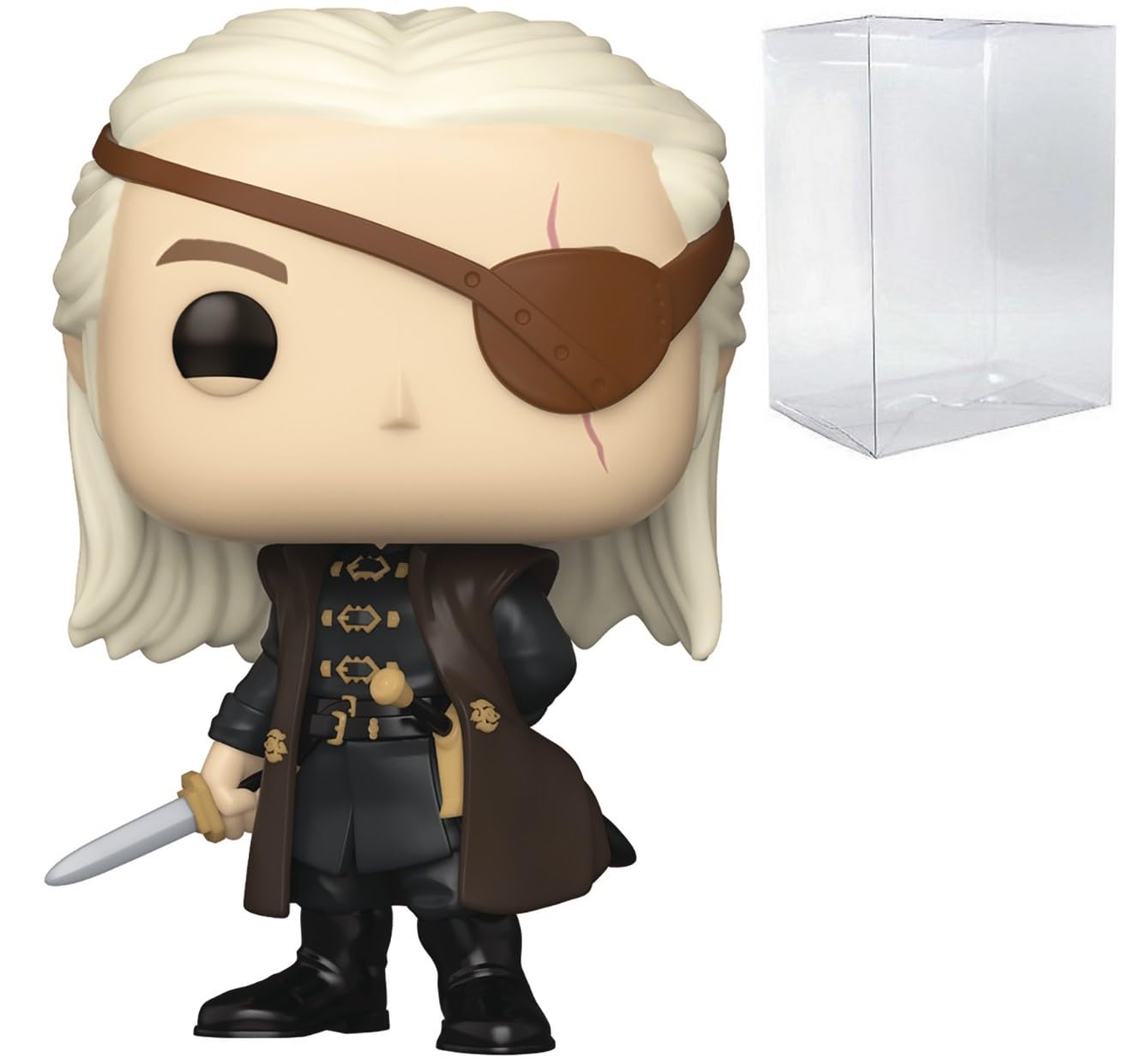 POP House of Dragon - Aemond Targaryen Funko Vinyl Figure (Bundled with Compatible Box Protector Case), Multicolored, 3.75 inches