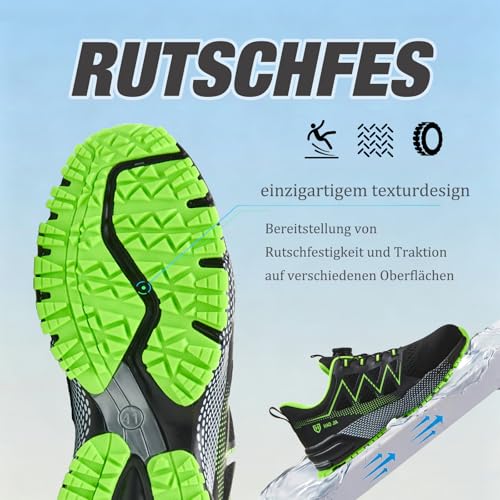 Safety Shoes for Men Women Lightweight Breathable Sneakers Work with Steel Toe Non-Slip Comfortable Safety Footwear