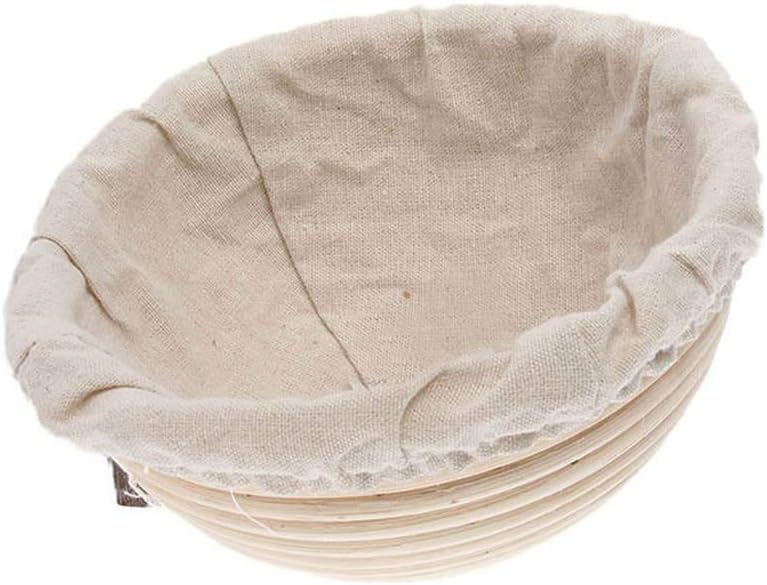 Outeck Bread Banneton Proofing Basket 8.6" - Natural Rattan Cane with Linen Liner Cloth (8" (with Linen Cloth))