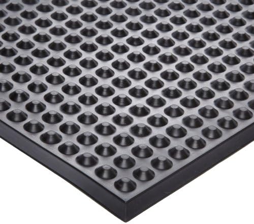 Ergomat Nitrile Rubber Anti-Static Mat, for Static Control Areas, 2' Width x 4' Length x 0.43" Thickness, Black