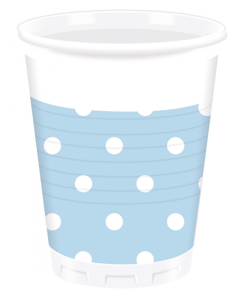 Procos 80713 – Cups Dots Blue, Pack of 10, Capacity 200 ml, Disposable Cups, Party Tableware, Children's Birthday Parties