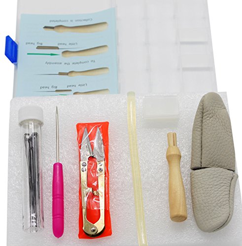 Needle Felting Craft Kit Set Wool Felt Tools with Foam Mat, Wooden Felting Handle ,9 Needles ,Scissors ,Awl, Finger Case (NEW VERSION)