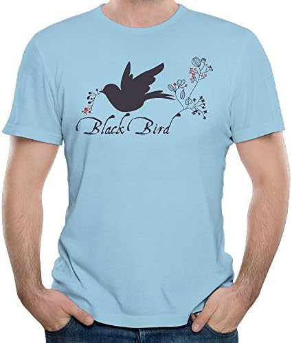 KTVVUID Black Bird New Arrive Funny Graphic Design Fitness T-shirt Round Collar O Neck Soft Touch Short Sleeve Mens Tshirt For Christmas