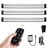 LED Under Cabinet Lights Remote Control with Timer - Albrillo Under Counter Kitchen Lighting, Closet Shelf Light, 900 Lumen, Soft White 3000K, 3 Pack