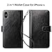 Vofolen Case for iPhone Xs Max Case Wallet Card Holder Slot Folio PU Leather Flip Cover Heavy Duty Protective Bumper Armor + Detachable Strap Magnetic Slim Shell for iPhone Xs Max 10S Max (Black)