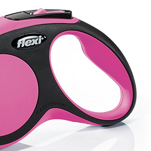 Flexi  New Comfort Retractable Dog Leash (Tape), 16 ft, Small, Pink