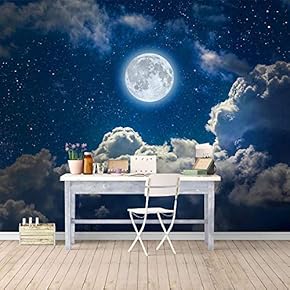 Wall Mural Moonlit Night Removable Wallpaper Wall Sticker for Bedroom Living Room - 66x96 inches