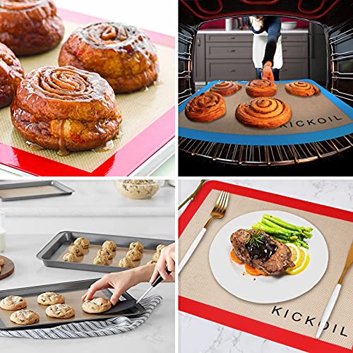 Silicone Baking Mat Set 4 Half Sheet Silicone Mats for Baking Large