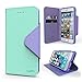 iPhone 6S Plus Case, Cellto PU Leather Wallet Cover Stand and Reversible Magnetic Flap [Lifetime Warranty] Flip Cover for iPhone 6 Plus (2014) / 6S Plus (2015) - Mint/Purple
