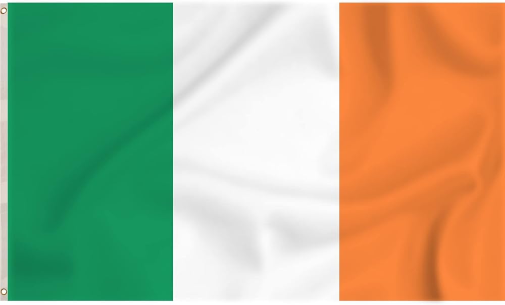 Storm&Lighthouse 5ft x 3ft Ireland Flag with Eyelets for St. Patrick's Day