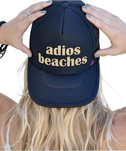 Mother Trucker Women's Adios Beaches Black and Gold Hat