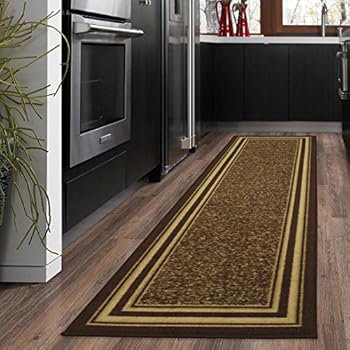 Ottomanson Ottohome Collection Contemporary Bordered Design Non-Skid (Non-Slip) Rubber Backing Runner Rug, 20