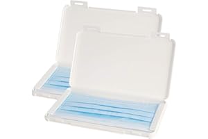 Orichane White*2 Pieces Mask Storage Case, Portable Face Masks Plastic Case Storage Bag, Dustproof Storage Box for Mask Pollu