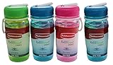 Rubbermaid FG7M4100EDAY1 Refill Reuse 14-ounce Premium Sip Bottle (Pack of 4), Finger Loop for Easier Carrying, Leak-proof Lid Seal, Fit in Standard Cup Holders, BPA Free, Freezer and Dishwasher Safe