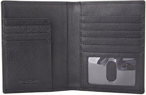 Leather Passport Holder - Cover - Travel Wallet RFID Blocking (Black)