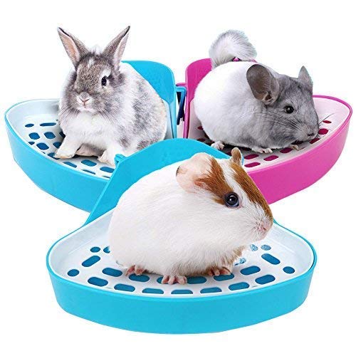 Plastic Pet Toilet, Small Animal Litter Tray Corner for Hamster Pig Rabbit Pee (Blue) - Thumbnail 5