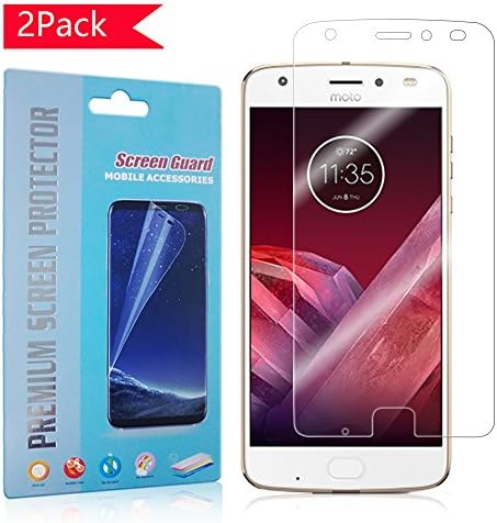 Scarer [2 Pack] MOTO Z2 Force Screen Protector [Non-Glass] [100% Full Coverage] [Anti-Bubble] [HD Ultra Clear] TPU Film for MOTO Z2 Force