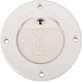 T-H Marine Flush Mount Scupper Valve Assembly - Flexible Thermo-Plastic Curl Proof Flapper for 1 to 1-1/4 Inch Drain Tubes or 1-1/2 Inch Thru Hull - Marine Deck Drainage - White