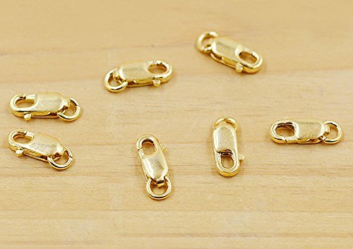 Fashionclubs 4pcs/set Yellow Gold Jewelry Lobster Clasp Bead Open Jump Ring (8mmx3mm)