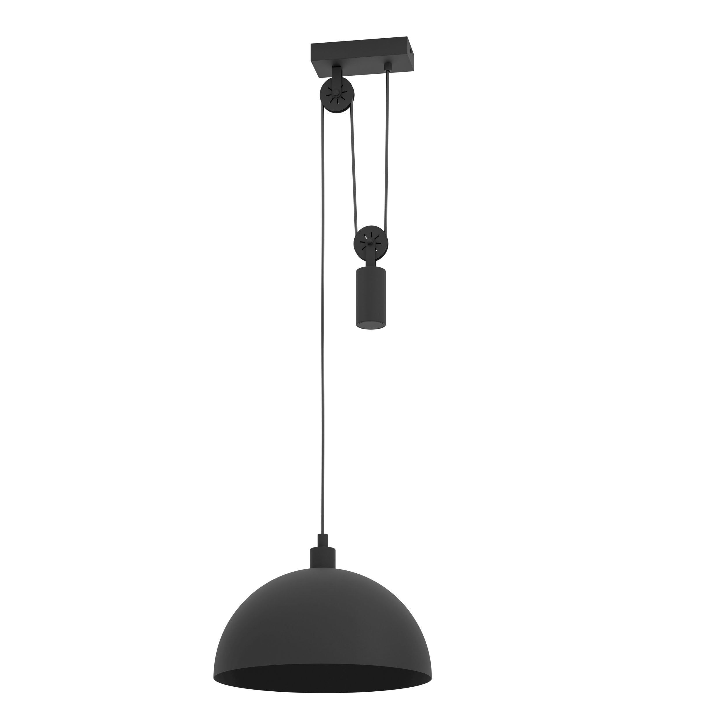 EGLO Winkworth 1 Pendant Light 1 Bulb Vintage Industrial Retro Steel Pendant Light in Black Dining Table Lamp Living Room Lamp Hanging with E27 Socket