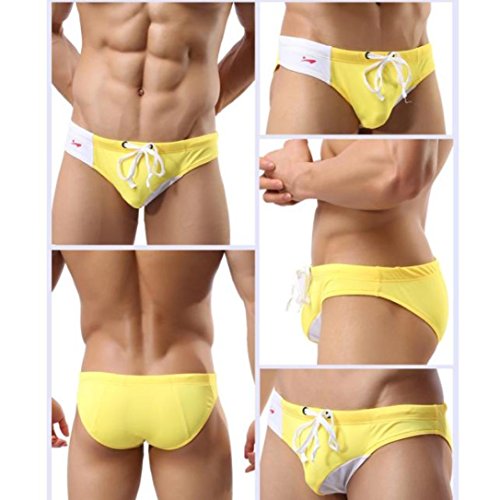 Bikini Tipo Tanga Breve Boxeadores (L, Amarillo)