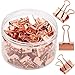 Bright Creations Decorative Rose Gold Binder Clips - 0.75 in, 100 Pack - Mini Clips for Files & Documents - Gold Desk Accessories & Office Decor