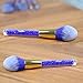 Matto Face Makeup Brushes Sparkling Blue 6-Piece Makeup Brush Set with Acrylic Rhinestone Handles for Powder Mineral Foundation Blush Blending Brushes Best for Gift