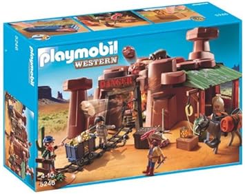 PLAYMOBIL 5246 - Mina del Oeste + 5248 - Caravana con Vaqueros y Bandidos: Amazon.es: Juguetes y juegos